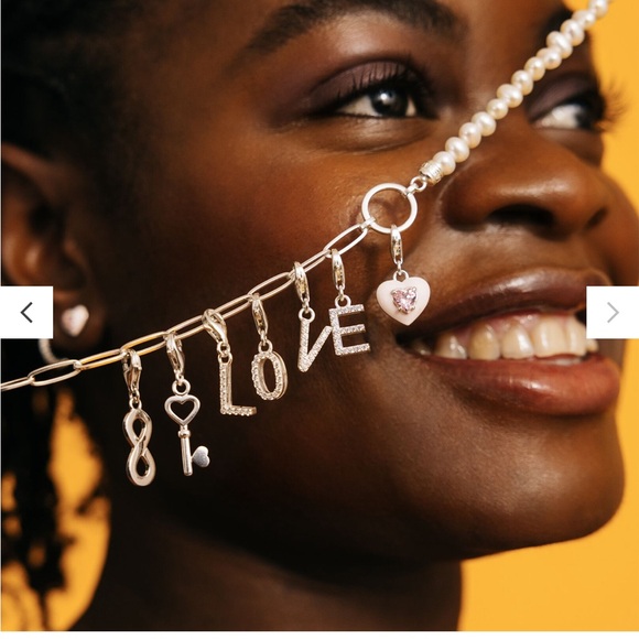 Charm pendant heart with pink stones silver - Picture 8 of 9